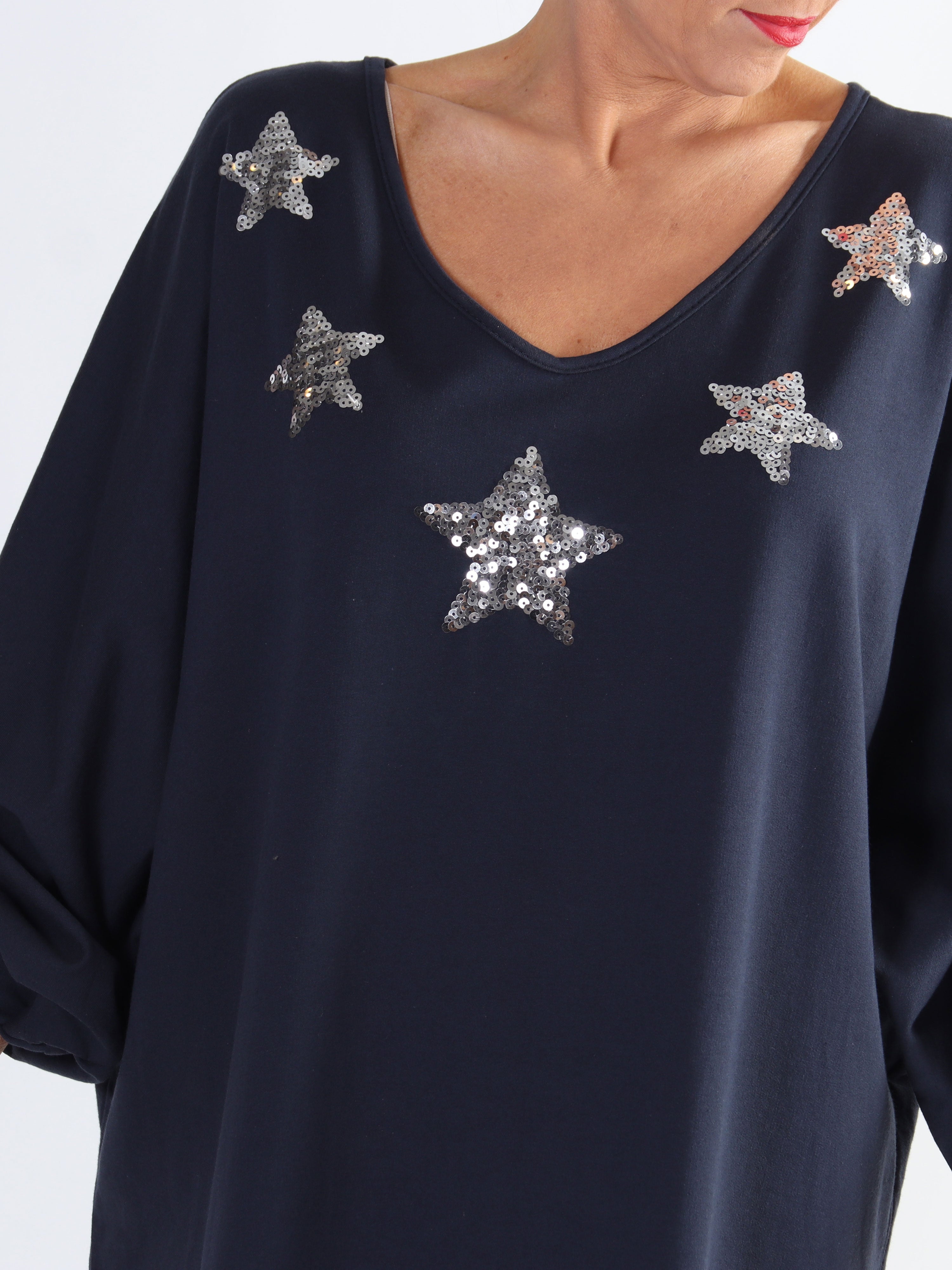 Torino - Plus size klänning med paljettstjärnor